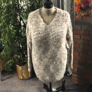 Multi colored fuzzy sweater